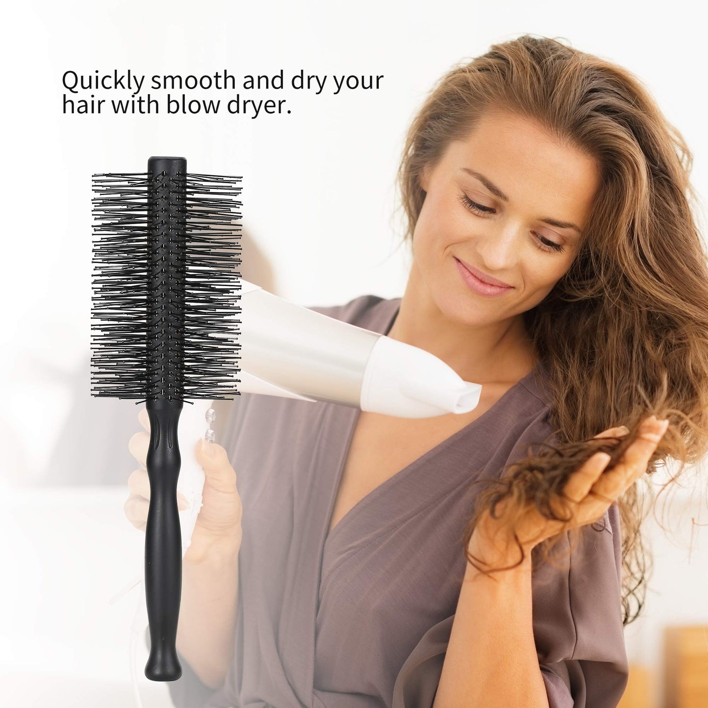 PERFEHAIR Large Round Hair Brush for Women Blow Drying, Soft Nylon Bristles, 2.5-inch Diameter, Big Round Brush for Blowout, Styling, Curling, Smoothing Medium to Long Wavy, Curly, Thick Hair