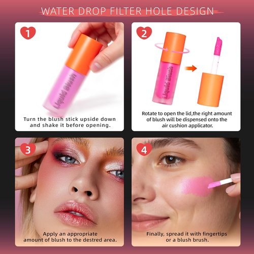 Regine Switzerland Liquid Blush - Long-Lasting, Blendable Formula for Dewy Finish | 03 Pink Rose, 0.2 Ounce