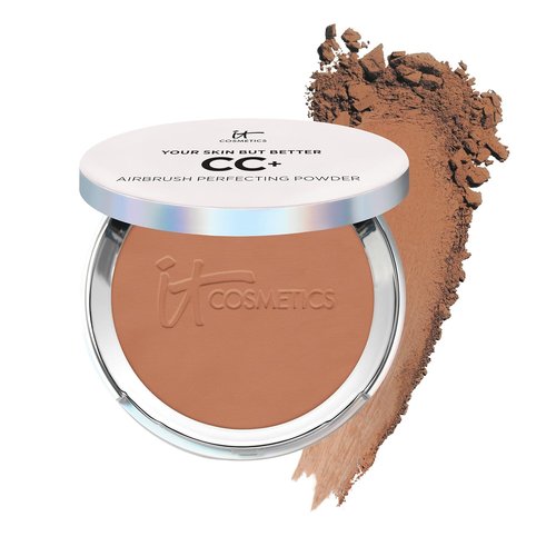 IT Cosmetics CC+ Airbrush Perfecting Powder Foundation - Sheer to Full Coverage, Blurs Pores & Dark Spots - 0.33 oz
