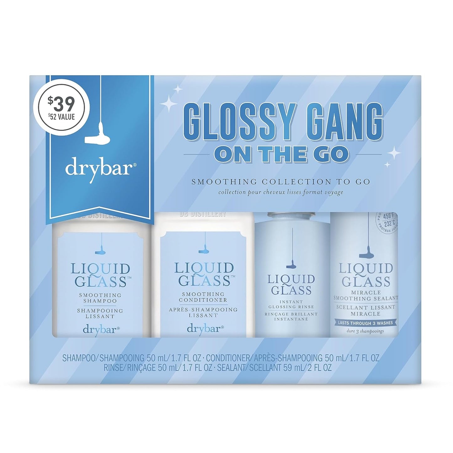 Drybar Glossy Gang On-The-Go Kit - Essential Hair Care Set for Shine & Smoothness