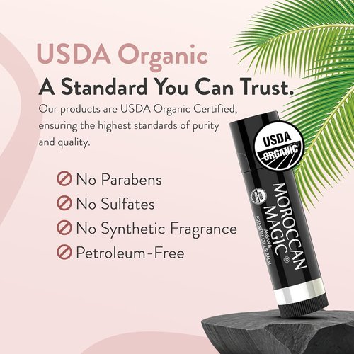 Moroccan Magic Organic Coconut Lip Balm 3-Pack - Ultra-Hydrating with Argan Oil & Vitamin E | Natural Moisturizer for Dry Lips