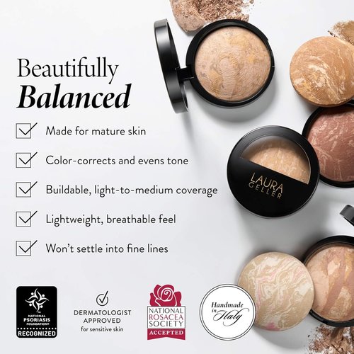 Laura Geller New York Baked Balance-N-Brighten Foundation Makeup Set - Tan with Kabuki Brush