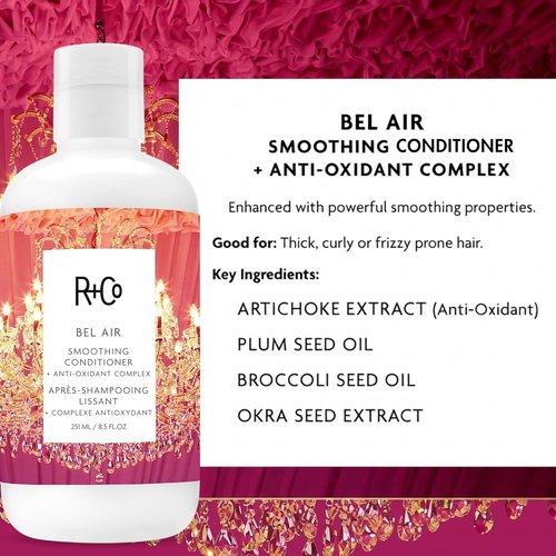 R+Co Bel Air Smoothing Conditioner – Anti-Oxidant Complex for Smooth, Frizz-Free Hair for All Hair Types – UV Protection, Shine & Hydration – Sulfate-Free, Vegan & Cruelty-Free