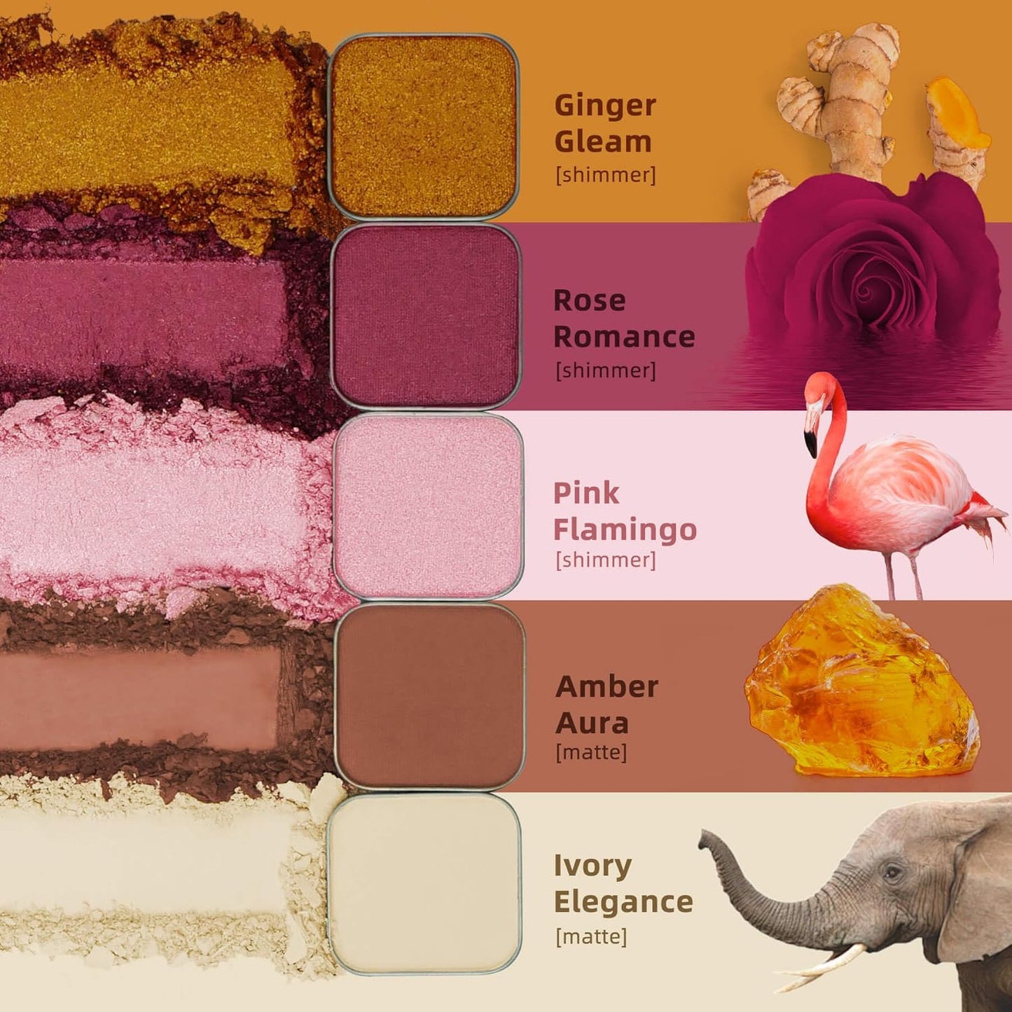 Skiennix Magnetic Single Shimmer Pink Eyeshadow - Light Pink Refill Pan for Hooded Eyes | DIY Palette