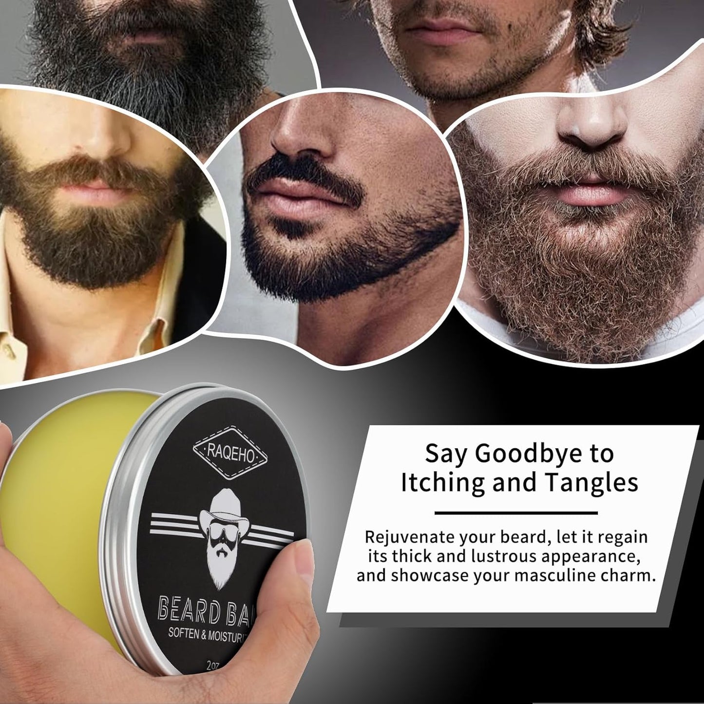 Skiennix 2oz Beard Balm - Nourishing Mustache Wax & Leave-In Conditioner | Sandalwood Scent