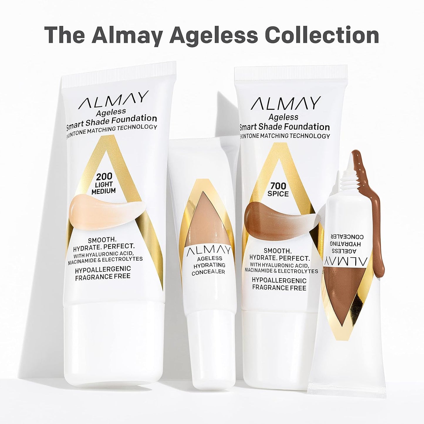 Almay Anti-Aging Foundation - Smart Shade Makeup with Hyaluronic Acid & Vitamin C, 800 Deep, 1 Fl Oz