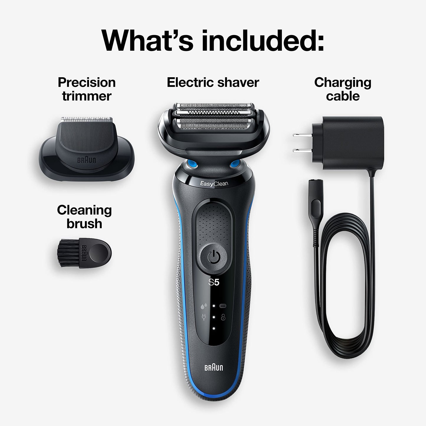 Braun Series 5 5018s Rechargeable Wet & Dry Men's Electric Shaver with Precision Trimmer