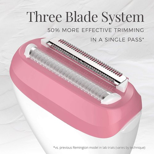 Remington WDF4821US Electric Shaver - Smooth & Silky 3-Blade Cordless Foil Shaver & Bikini Trimmer | Pink
