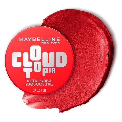 Maybelline Cloudtopia Blush - Ultra-Vivid Cheek & Lip Mousse in Divine Crimson | Long-Lasting 14HR Color