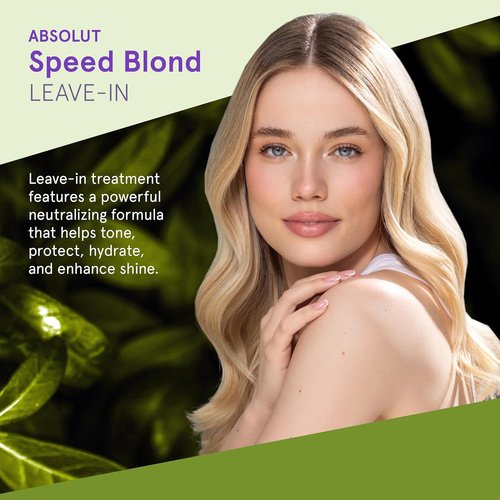 INOAR Absolut Speed Blond Leave-In Treatment - Argan Oil for Blonde & Gray Hair Hydration, 6.7 fl. oz.