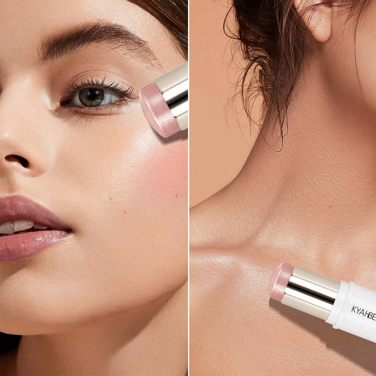 Dewy Highlighter - Radiant Makeup Stick for Face & Body | Buildable Shimmer Glow | Vegan & Cruelty-Free | Rose Bronze Gold 15g/0.53fl. Oz