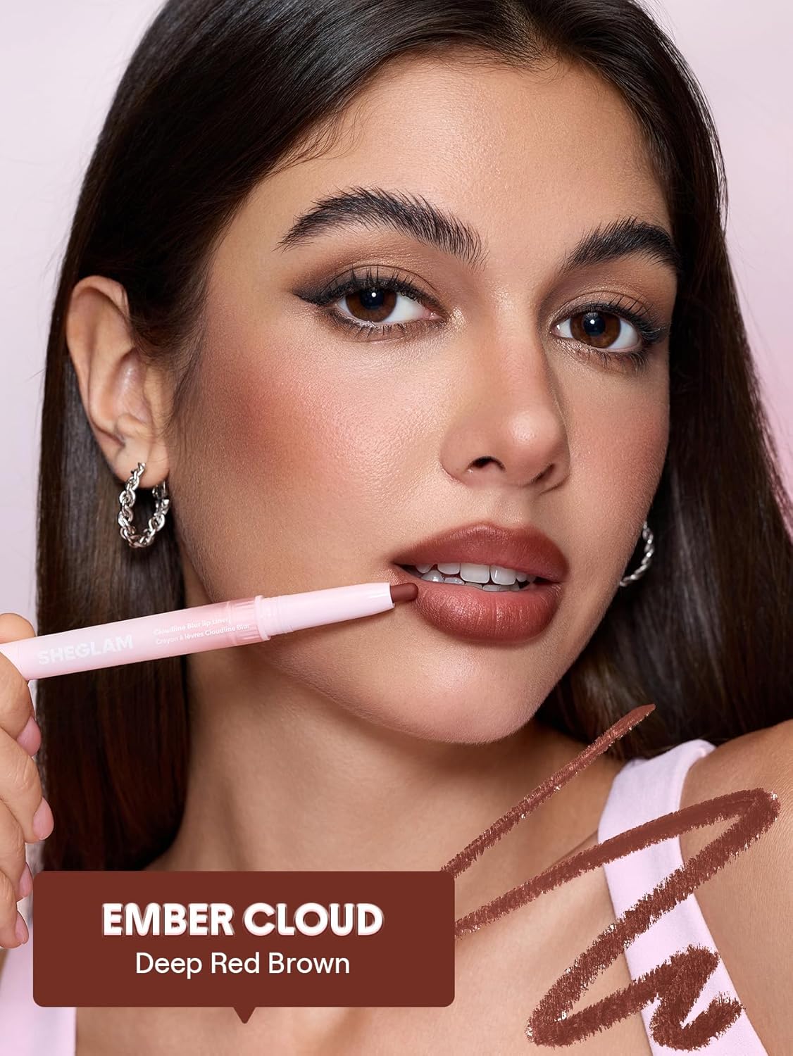 SheGlam Cloudline Blur Lip Liner - Long Lasting Vegan & Cruelty-Free Lip Stain in Ember Cloud