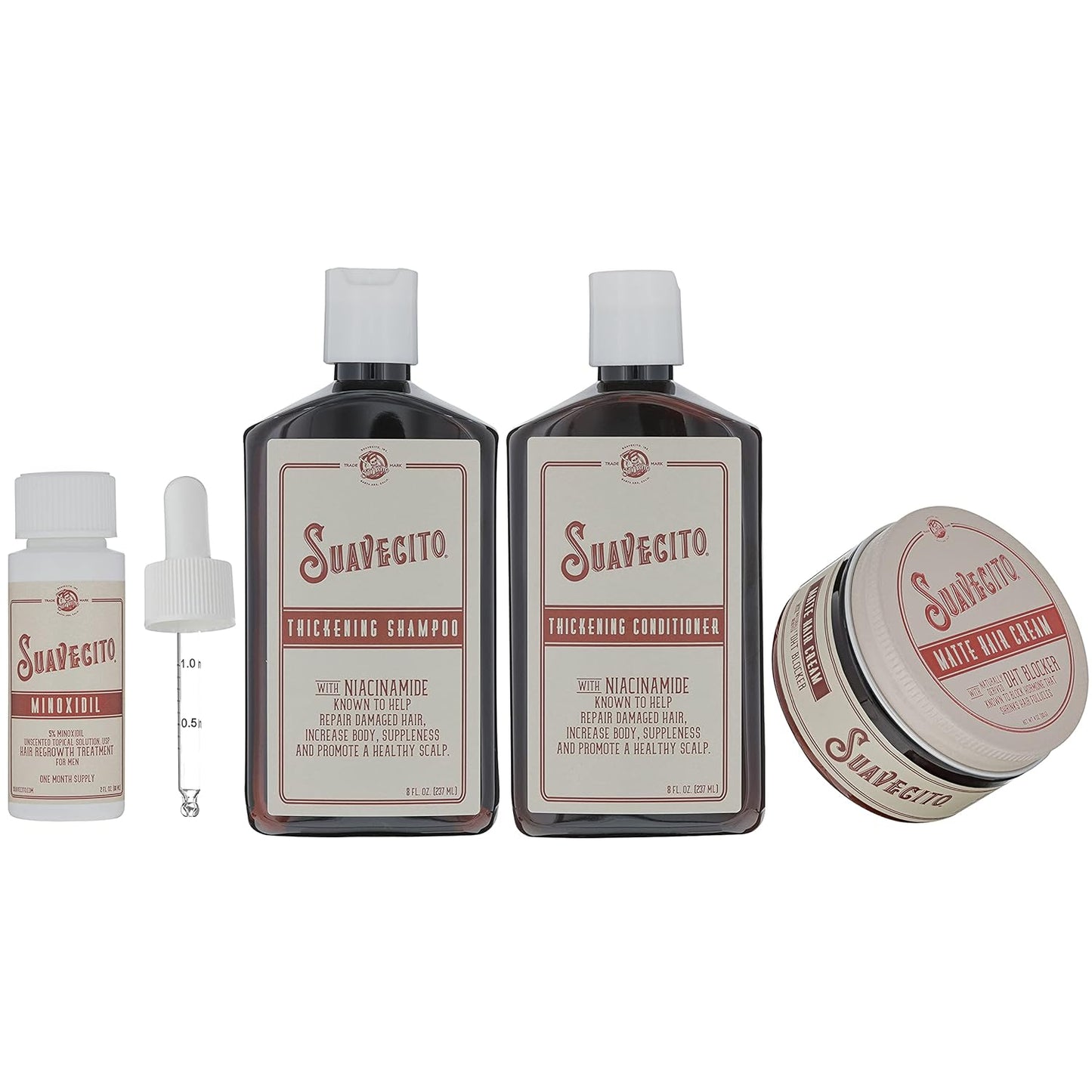 Suavecito Hair Loss Treatment Kit - Minoxidil 5% & Biotin Shampoo for Thicker, Fuller Hair