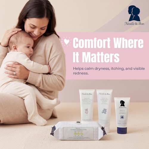 Noodle & Boo Fragrance-Free Baby Skincare Bundle - 4 Essential Products for Sensitive Skin