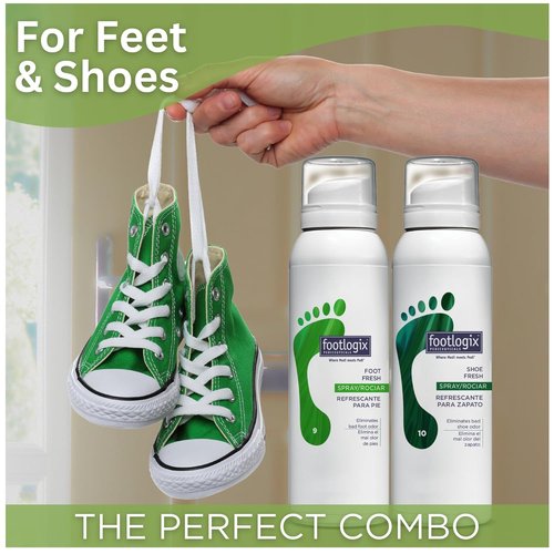 Footlogix Foot Deodorant Spray - Refreshing Formula for All-Day Odor Control | 4.23 Fl Oz