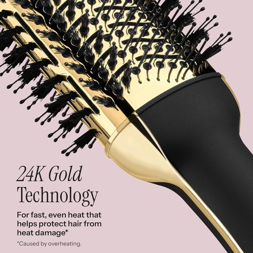 HOT TOOLS 24K Gold Blow Dryer Brush - One-Step Round Brush for Fast Salon-Worthy Blowouts