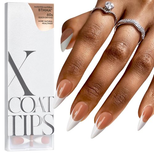 BTArtbox French Gel Nail Tips - Brown Long Stiletto Press-On Nails for DIY Nail Art