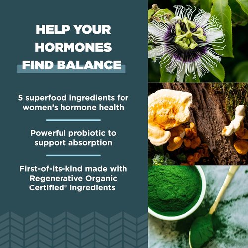 Ancient Nutrition Women's Hormones Capsules - Supports Hormone Health & Digestion | 90 Count, Organic & Gluten-Free