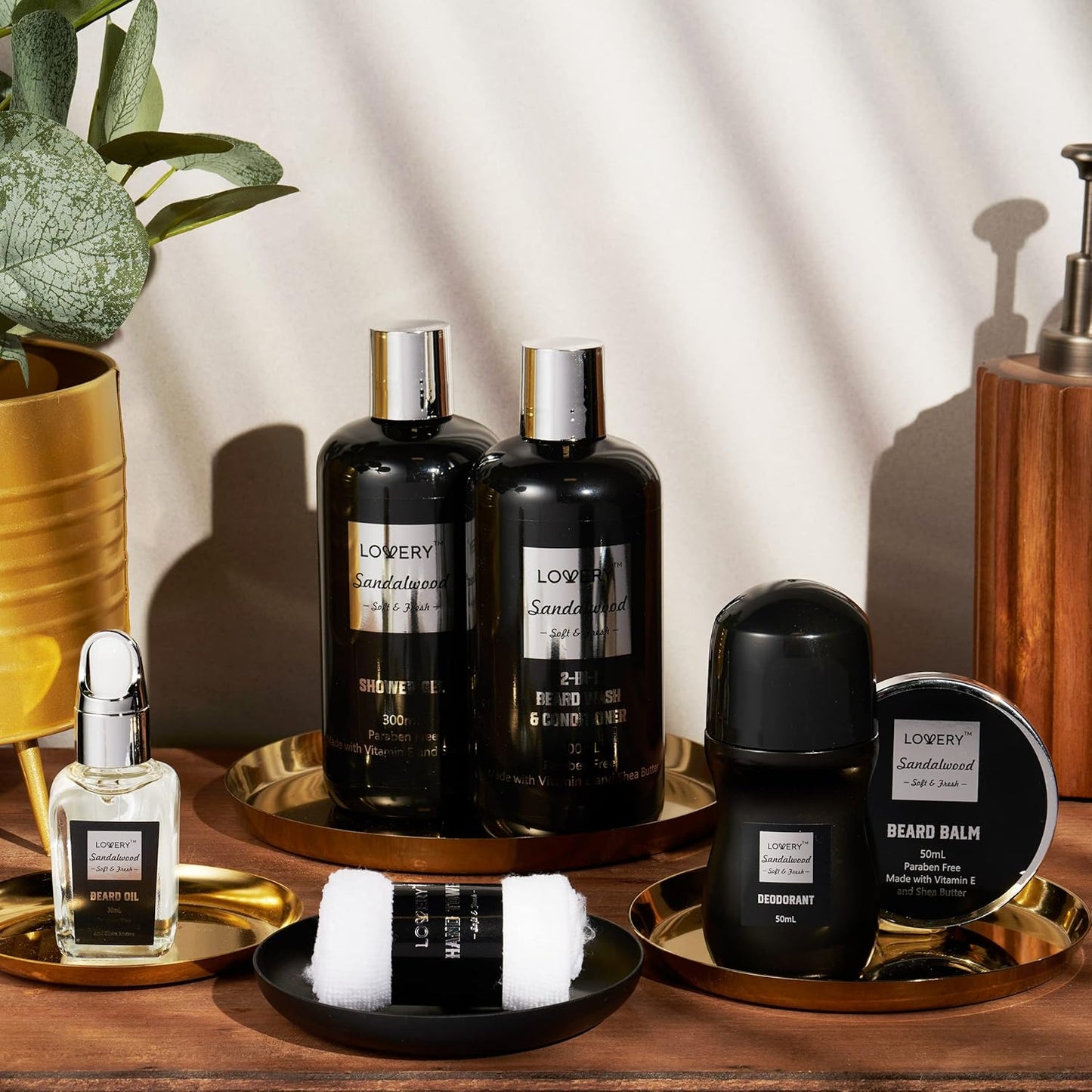 Skiennix Beard Grooming Kit - Sandalwood Spa Gift Set for Men | Body Care & Beard Balm Essentials
