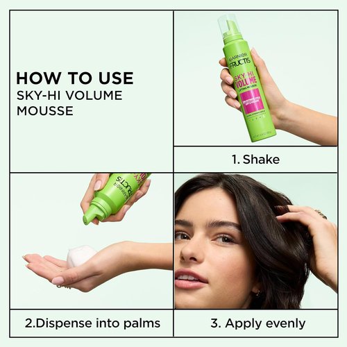 Garnier Fructis Style Sky-Hi Volume Mousse - Extreme Hold, 6.4 Oz, 3 Count | Boost Your Hair Volume