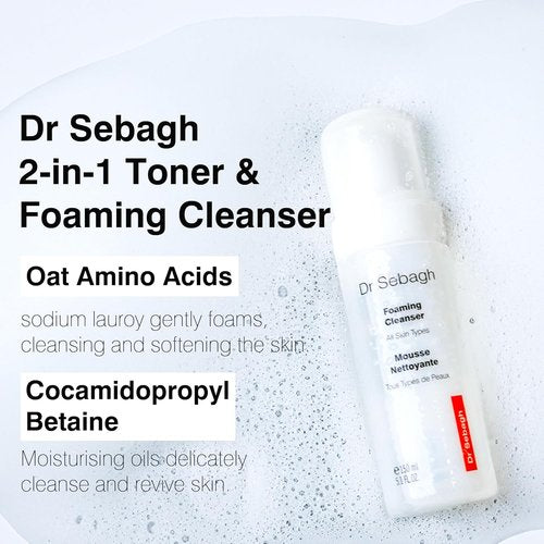 Dr Sebagh 2-in-1 Toner & Cleanser - Gentle Foam Face Wash for Oily Skin | Deep Pore Cleanser (5.1 fl oz)