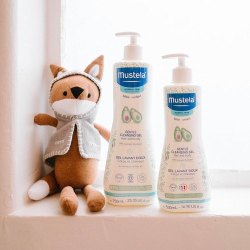 Mustela Baby Bath Time Gift Set | Natural Avocado Skin Care Essentials - Hydra Bebe Lotion & Cleansing Gel 2-Piece Set