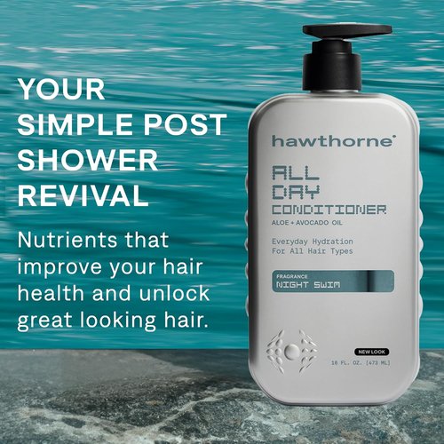Hawthorne Men's Conditioner - Sulfate & Paraben Free with Argan & Coconut Oil | Night Swim Scent, 16 fl. oz. 2-Pack
