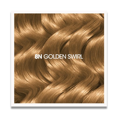 All About Curls 8N Golden Swirl Permanent Hair Color (Prep + Protect Serum & Hair Dye for Curly Hair) - 100% Grey Coverage, Nourished & Radiant Curls