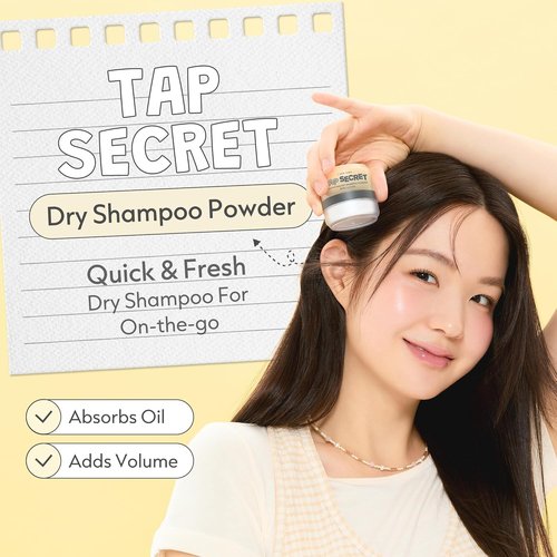 I DEW CARE Tap Secret Dry Shampoo Powder - Strengthening & Volumizing, Travel Size for Brunettes, 0.24 Oz