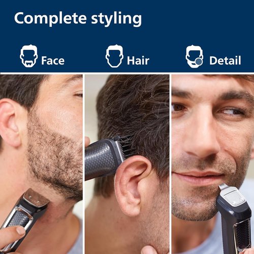 Philips Norelco Multi Groomer - 13-Piece Men's Grooming Kit for Beard, Face, Nose & Ear Hair Trimming | MG3740/40