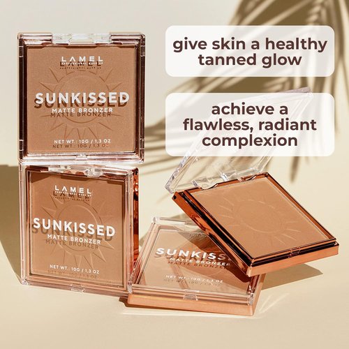 LAMEL Sunkissed Matte Bronzer Face Powder - Long-Lasting, Non-Greasy Formula for Natural Tan - 0.35oz