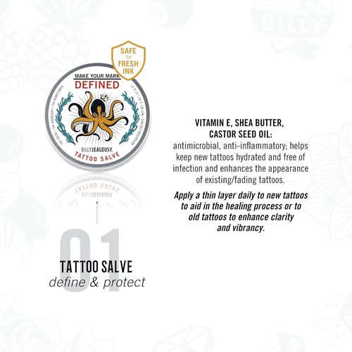 Billy Jealousy Make Your Mark Tattoo Salve - Nourishing Aftercare with Vitamin E & Lavender Oil | 2 oz
