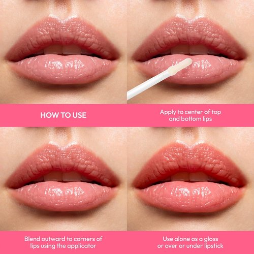 Ruby Kisses Plumping Lip Gloss - Hydrating & Voluminous High-Shine Lip Plumper | 4 Shades, 0.15 FL oz.