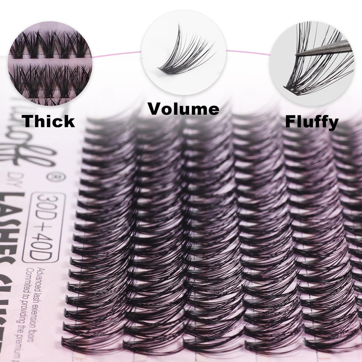 TUNOFF Lash Extension Kit DIY300 pcs Lash Clusters.Sterile Production Patent.9-16mm hybrid 30D40D Curl Single eyelash kit.eyelash clusters with Eyelash Adhesive and Sealed Eyelash Forceps (300)