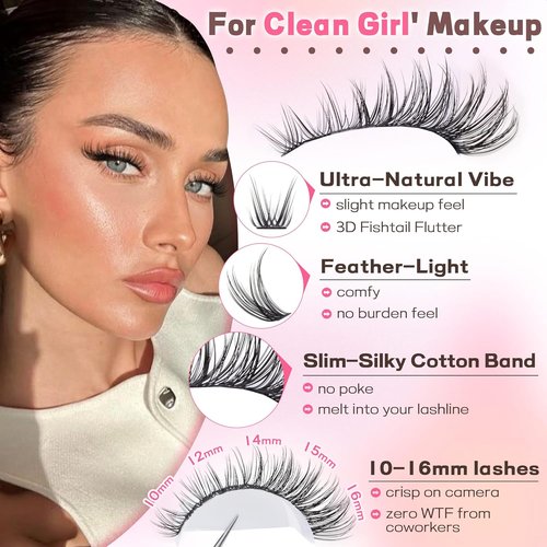 Goddvenus Lash Clusters Kit - Wispy DIY Eyelash Extensions | 300pcs C Curl 10-16mm Natural Look