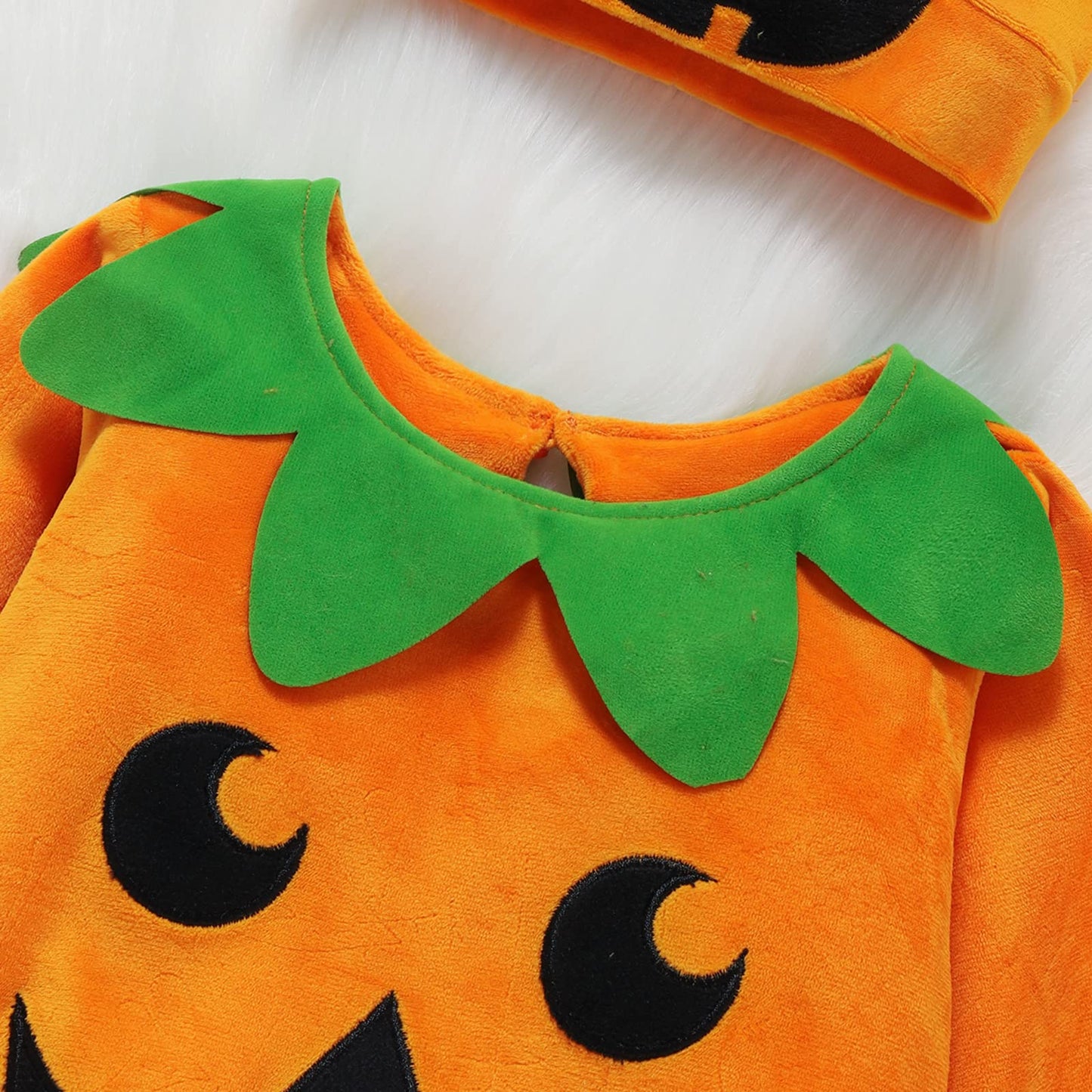 Toddler Baby Girls Boys Halloween Long Sleeve Pumpkin Face Pattern Romper+ Cap +Slipper Socks 3Pcs Outfits (Orange, 18-24 Months)