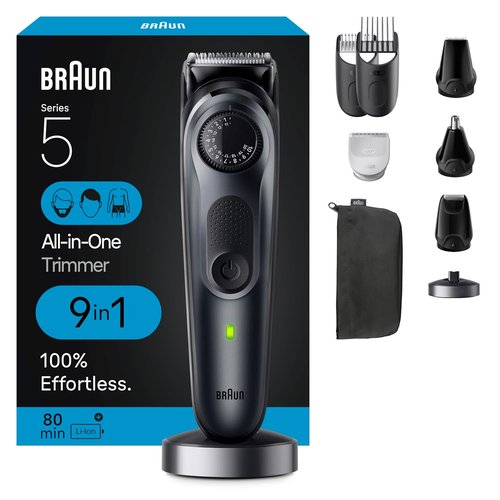 Braun All-in-One Men's Shaving Kit | 9-in-1 Beard, Face, Nose & Ear Trimmer, Hair Clippers, Body Groomer