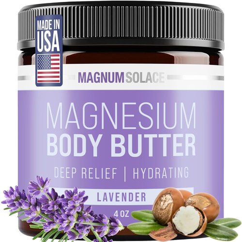 Magnum Solace Magnesium Body Butter - Relaxing Nighttime Cream with Lavender Scent