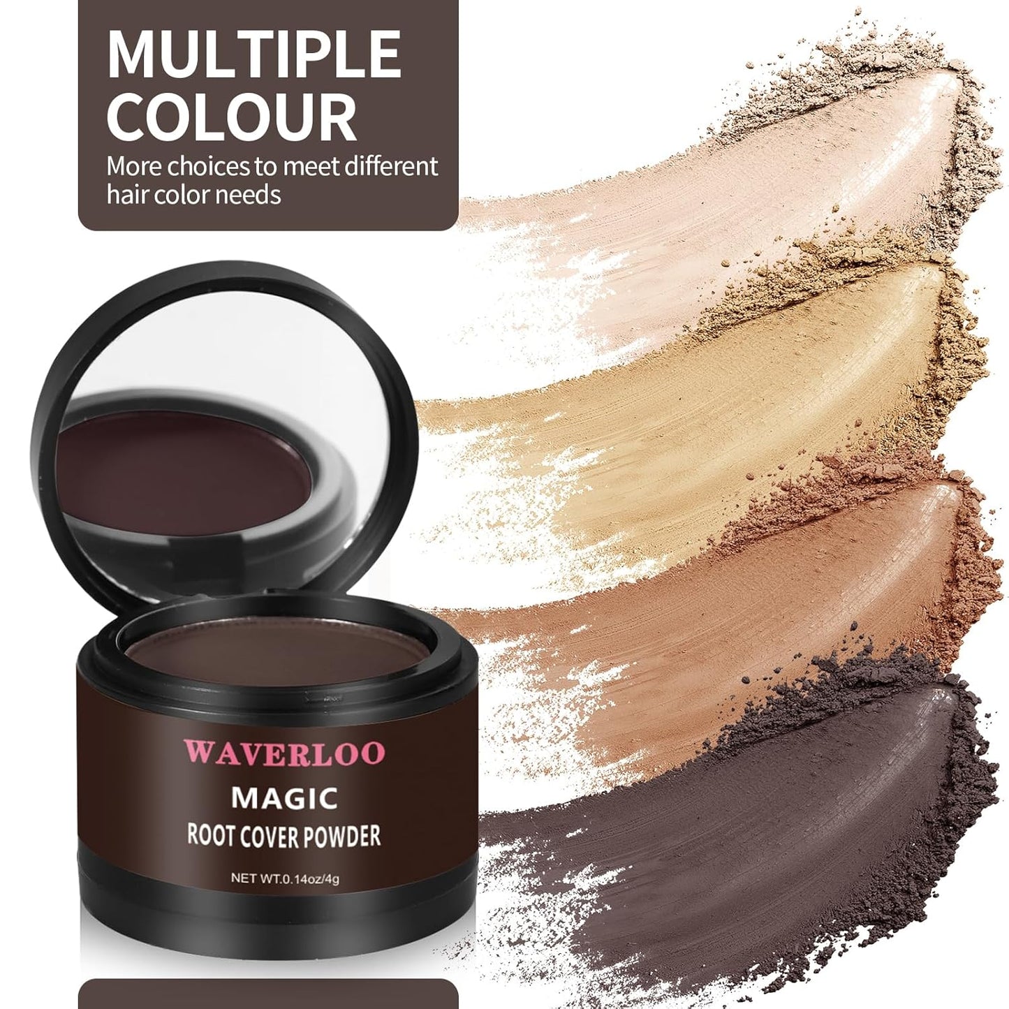 Waverloo Magic Root Cover Up Instantly Conceals High Forehead & Hair Loss - Sweat & Waterproof Root Touch Up Hair Powder for Women & Men (Medium Blonde)