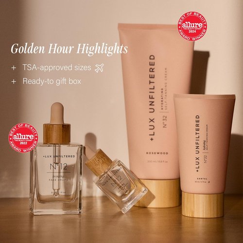 Lux Unfiltered Mini Golden Hour Set - Gradual Self Tanner N°32 & Face Tanning Drops N°12 | Vegan & Cruelty-Free Trial Size