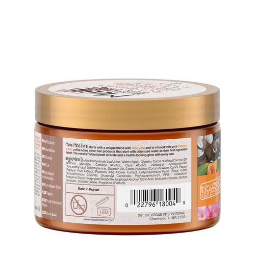 Maui Moisture Curl Quench + Coconut Oil Hydrating Curl Cream Smoothie, Curly Hair Styling Cream with Coconut Oil & Papaya Butter Helps Tame Frizz & Enhance Softness, Silicone Free, 12 oz