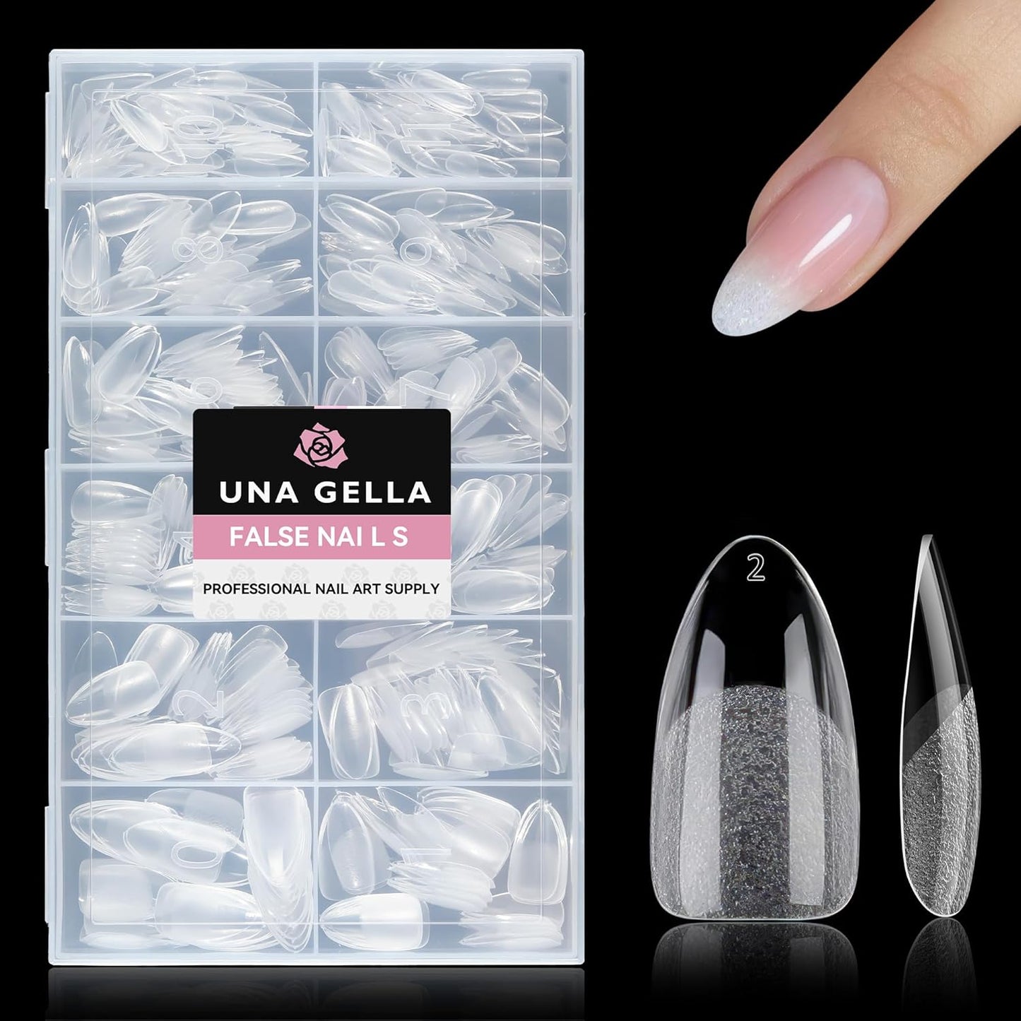 UNA GELLA Gel Nail Glue, Solid Nails Gl ue Gel 40g Lamp Curing Needed Soak Off G LUE Strong Nail G LUE G el for Acrylic Fake Nails Tips Extension Press On Nails for Gelly Tips