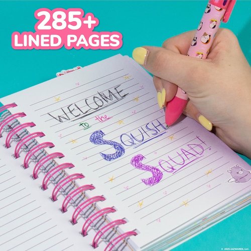 Original Squishmallows Tab Journal, 5 Tabs, Spiral Bound, Journals for Teens, Squishmallows Birthday Gift, Kids Journaling Kit, Stationery Set for Girls, Sketch Journal, Diary