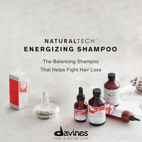 Davines Naturaltech Energizing Shampoo - Stimulating Formula for Thinning Hair & Hair Loss | 8.45 Fl Oz