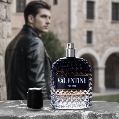Valentine Nero for Men - Woody Aromatic Fragrance with Floral and Mineral Notes - Masculine Scent - 100ml