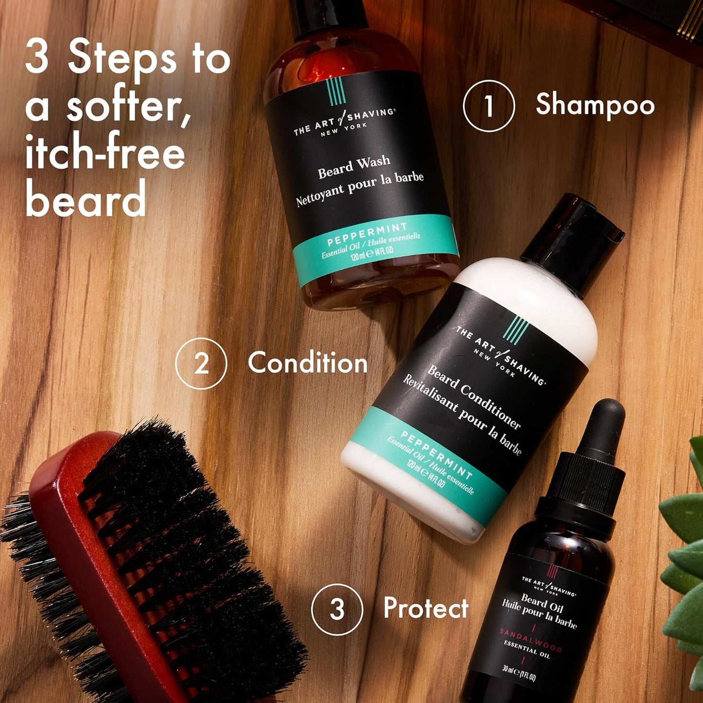 The Art of Shaving Beard Prep Kit | 4oz Peppermint Wash & Conditioner + 1oz Sandalwood Oil