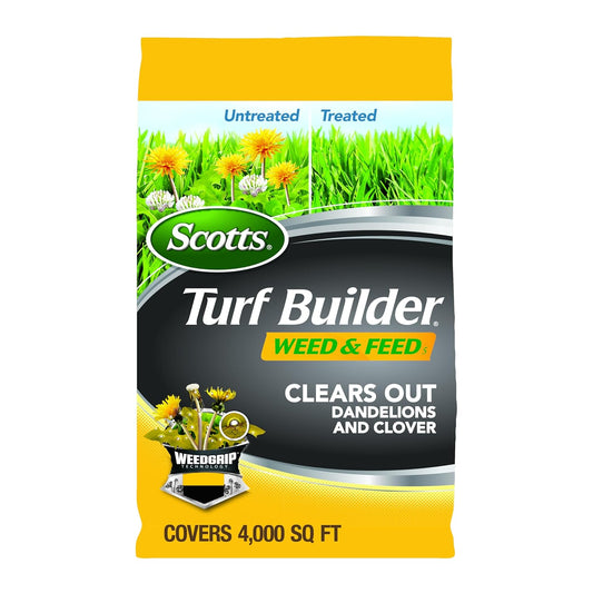 Scotts Turf Builder Weed and Feed5, Weed Killer Plus Lawn Fertilizer, Controls Dandelion and Clover, 4,000 sq. ft., 11.32 lbs.