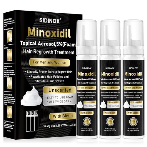 Regine Switzerland 5% Minoxidil Foam - Fast Absorbing Hair Growth Treatment for Thinning Hair | 3 Month Supply (3 x 2.12 oz)