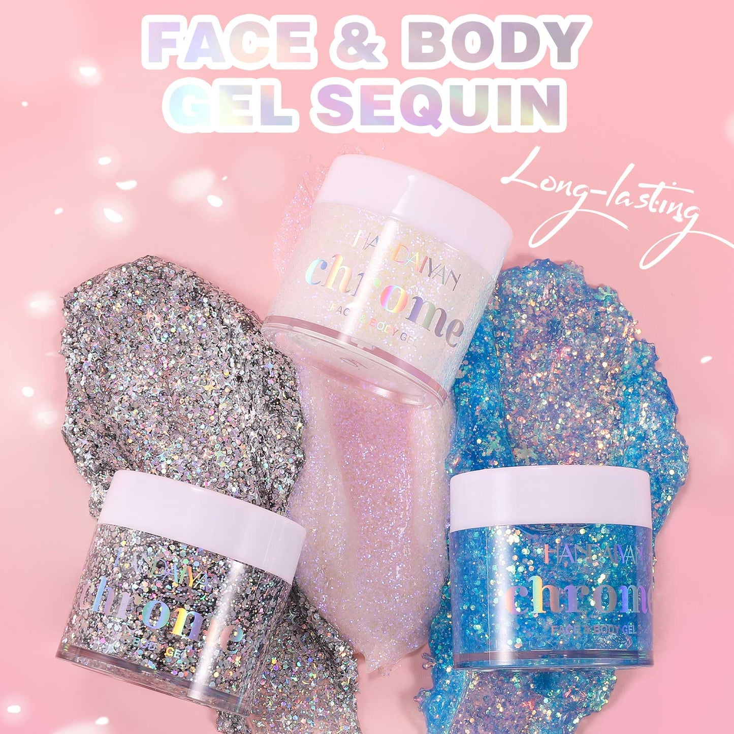 Holographic Body Glitter Gel - Cosmetic-Grade, Color Changing Long-Lasting Glitter for Face, Body, and Hair, Safe and Easy to Use, Perfect for Festivals Parties (Dazzle)