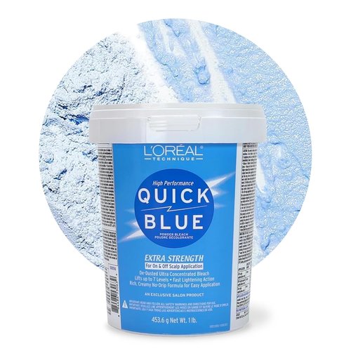 L'Oréal Technique Quick Blue Bleach - High Performance No Drip Hair Lightening Powder, 1 lb